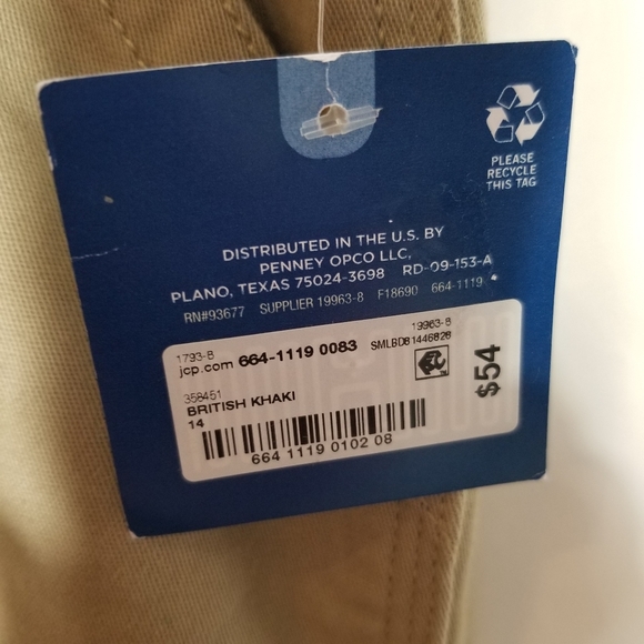 Arizona Jean Co Cargo Pants Women's 14 Pockets British Khaki Flared Cotton New - Picture 2 of 9